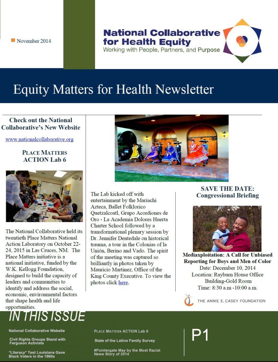 Equity Matters for Health Newsletter – November 2014