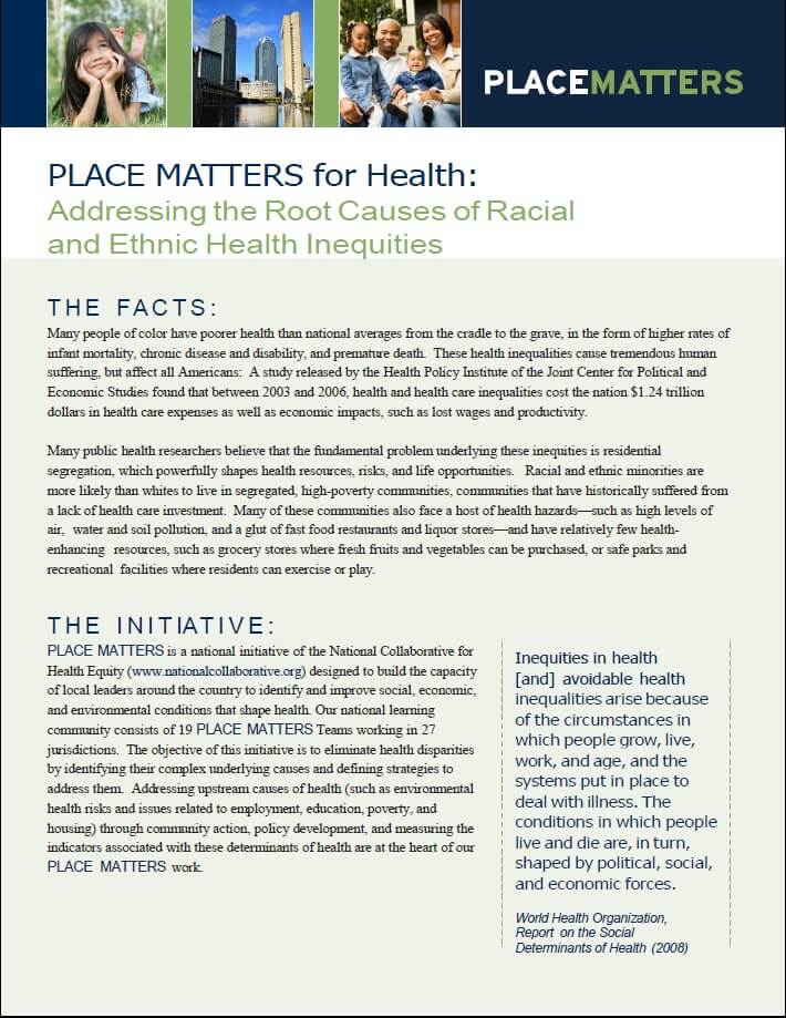 PLACE MATTERS Fact Sheet