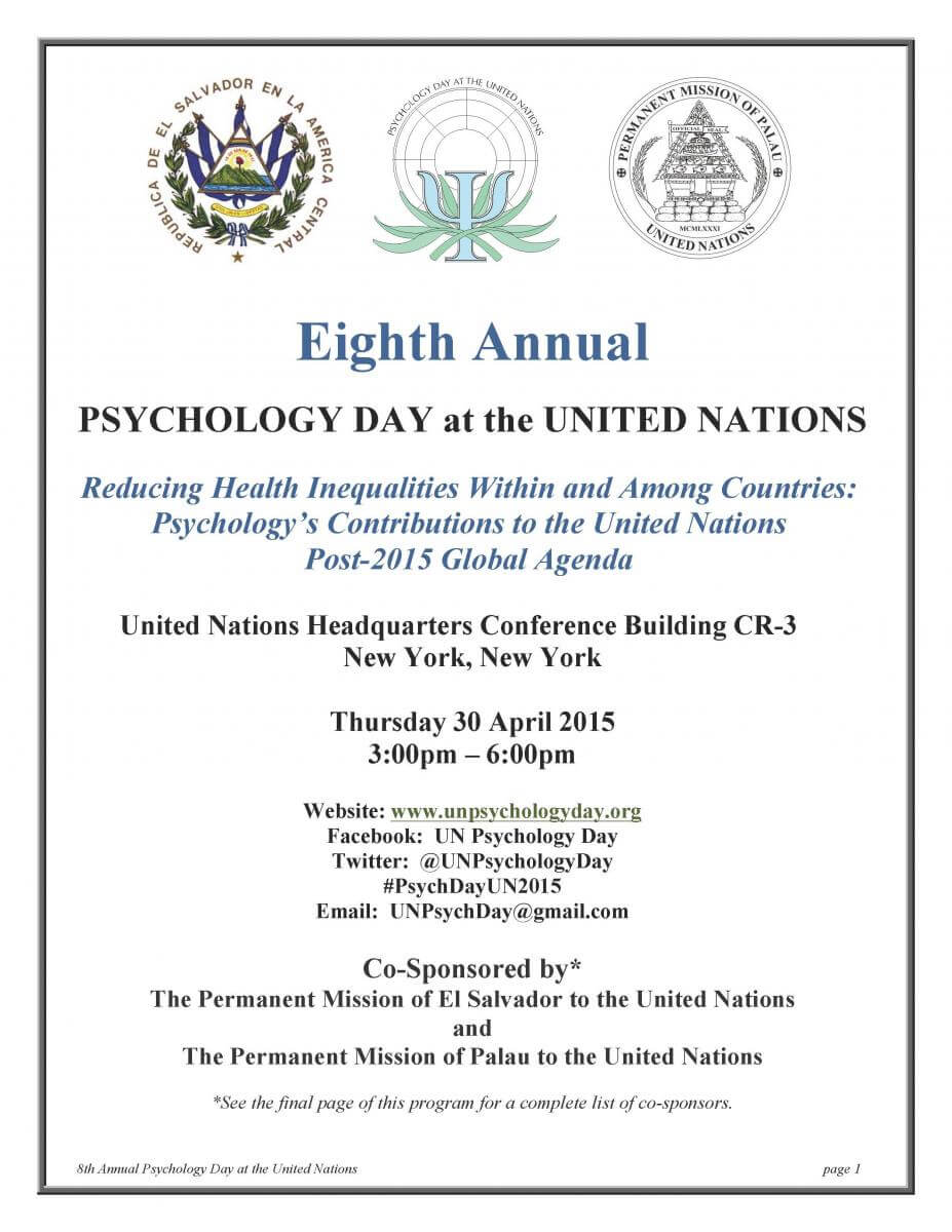Eighth Annual Psychology Day at the United Nations