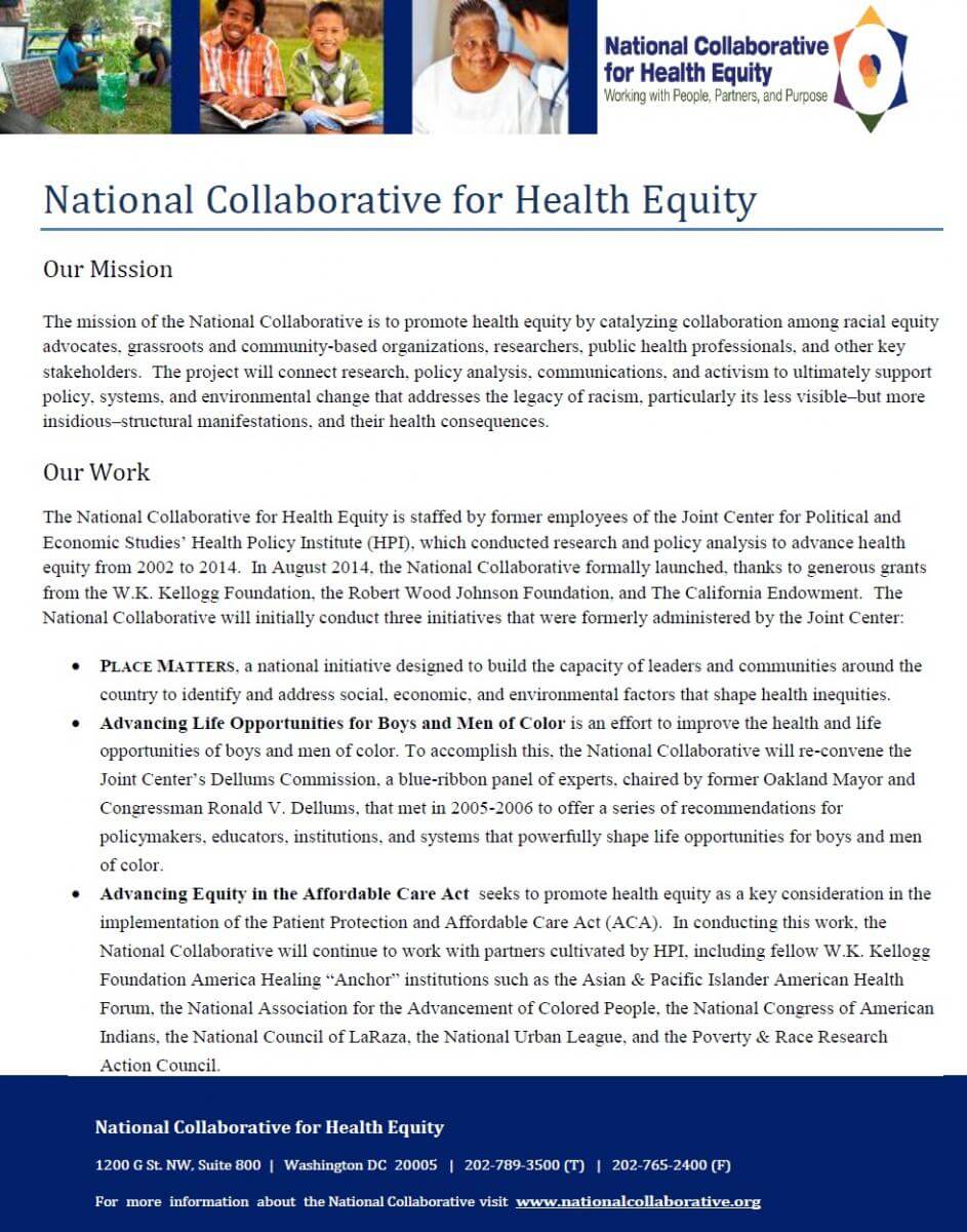 National Collaborative Fact Sheet